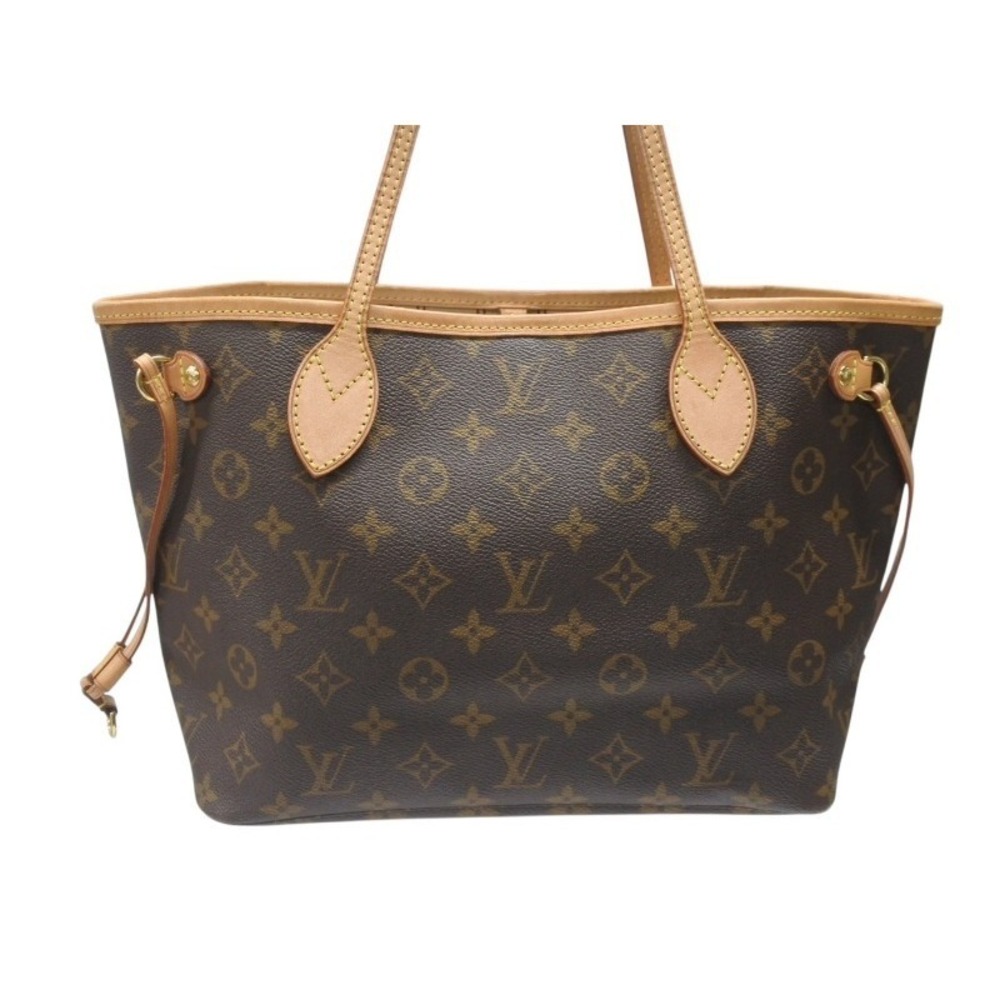 Louis Vuitton Brown Monogram Leather Natural Tote Bag Leather Neverfull Brown